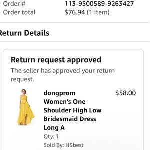 Long length yellow dress, Size 6.
